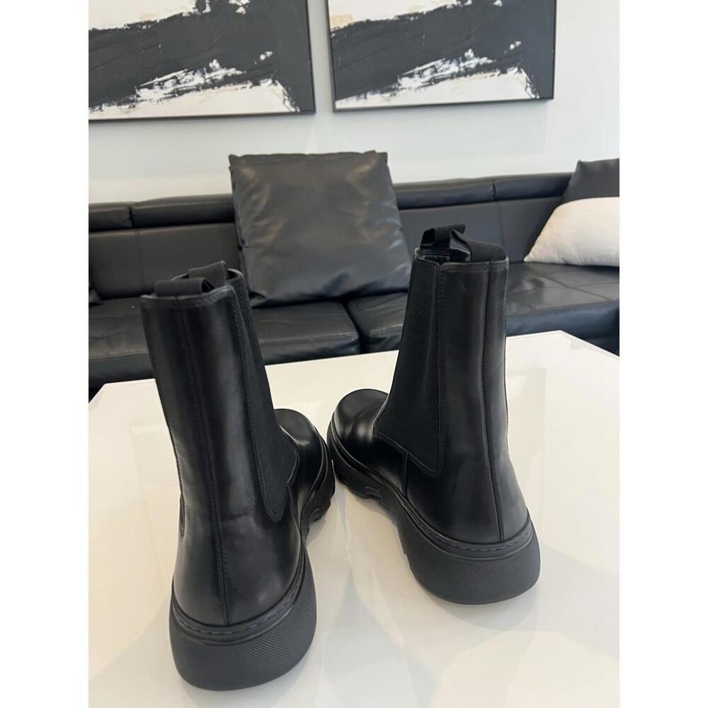 $1250 Men’s Burberry Creeper Chelsea leather boots EUR 46 /US 13 - Picture 4 of 11